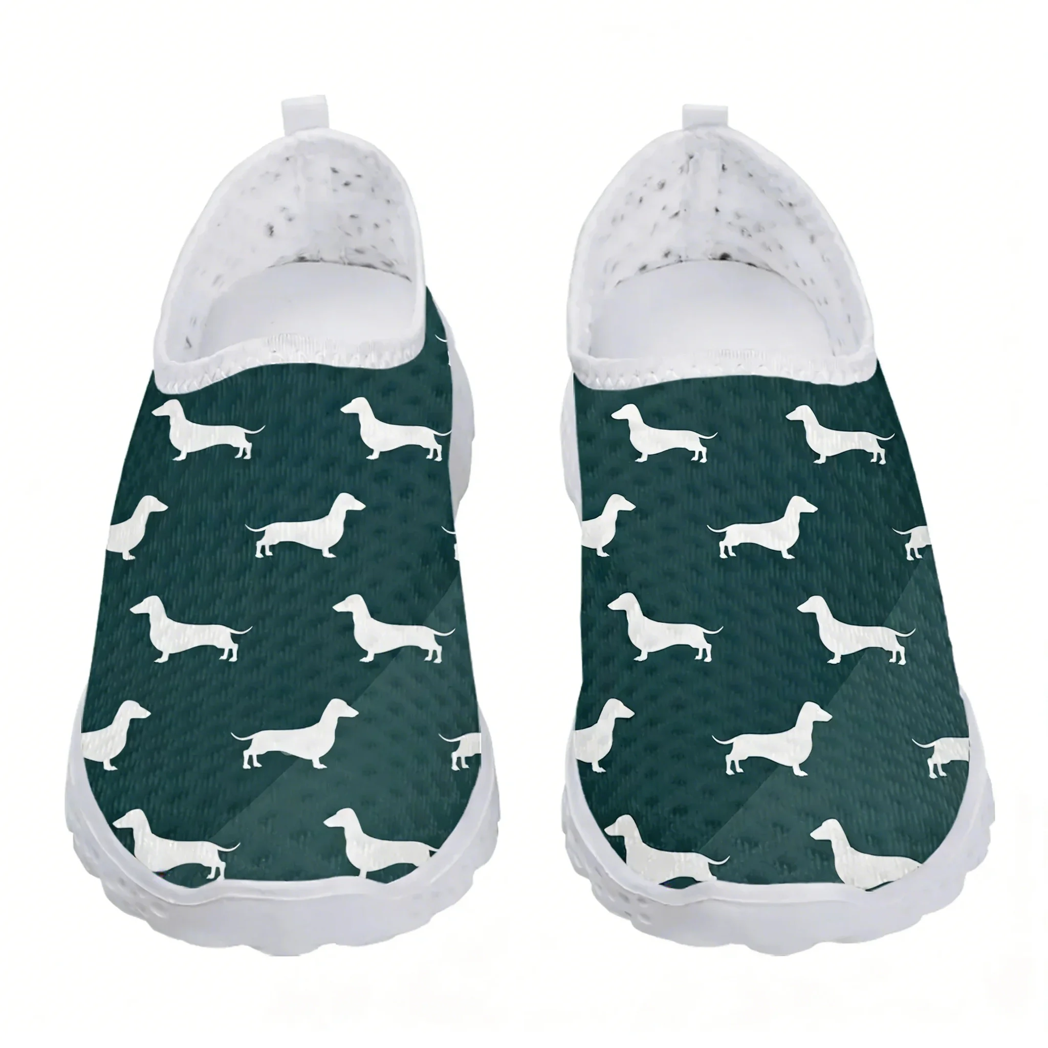 Men'S Shoes For Tennis - Cartoon Dachshund Dog Paw Print Mesh