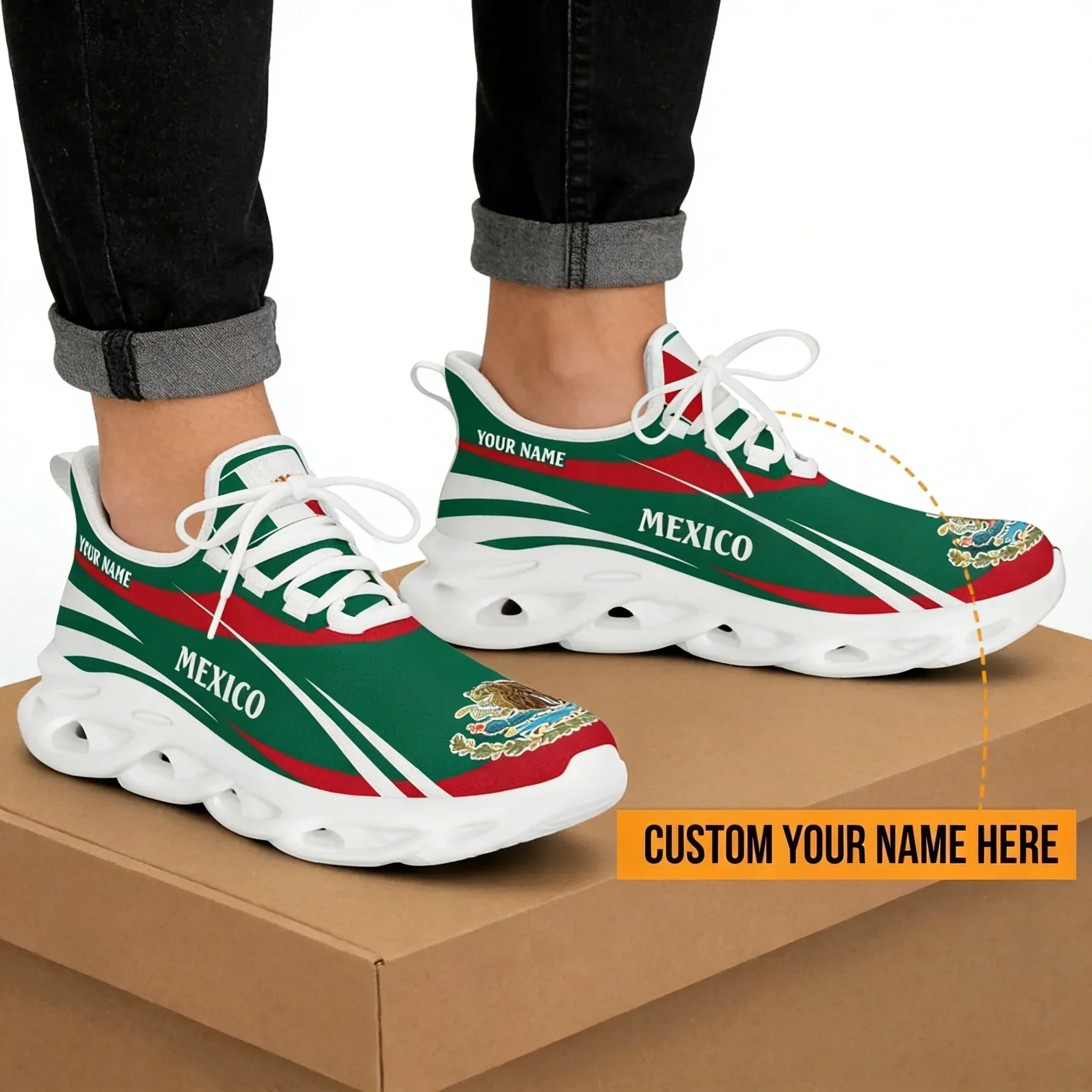 Men'S Shoes For Tennis - Mexico Flag Men's Sneakers - Non-Slip