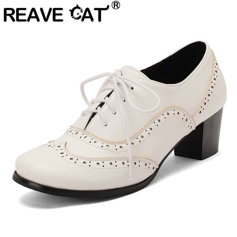 Men'S Shoes Size 42 In Us - REAVE CAT Brown Women Pumps Round