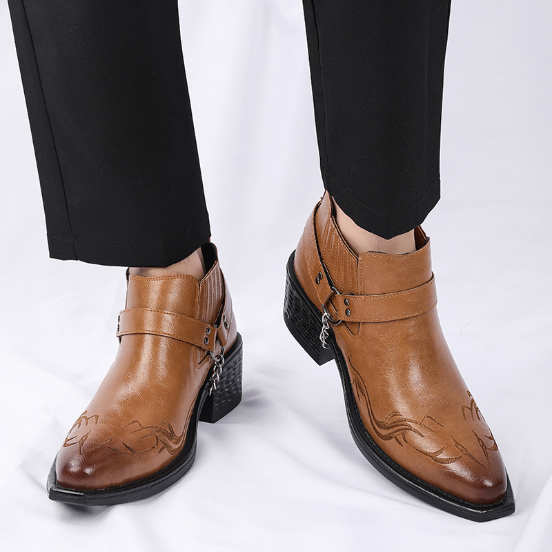 New Brown /Black Cow Leather B - đánh giá và giá Shoes Heels Men