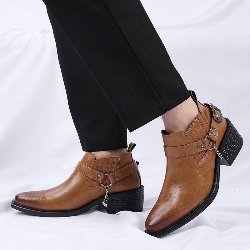 New Brown /Black Cow Leather B - đánh giá và giá Shoes Heels Men