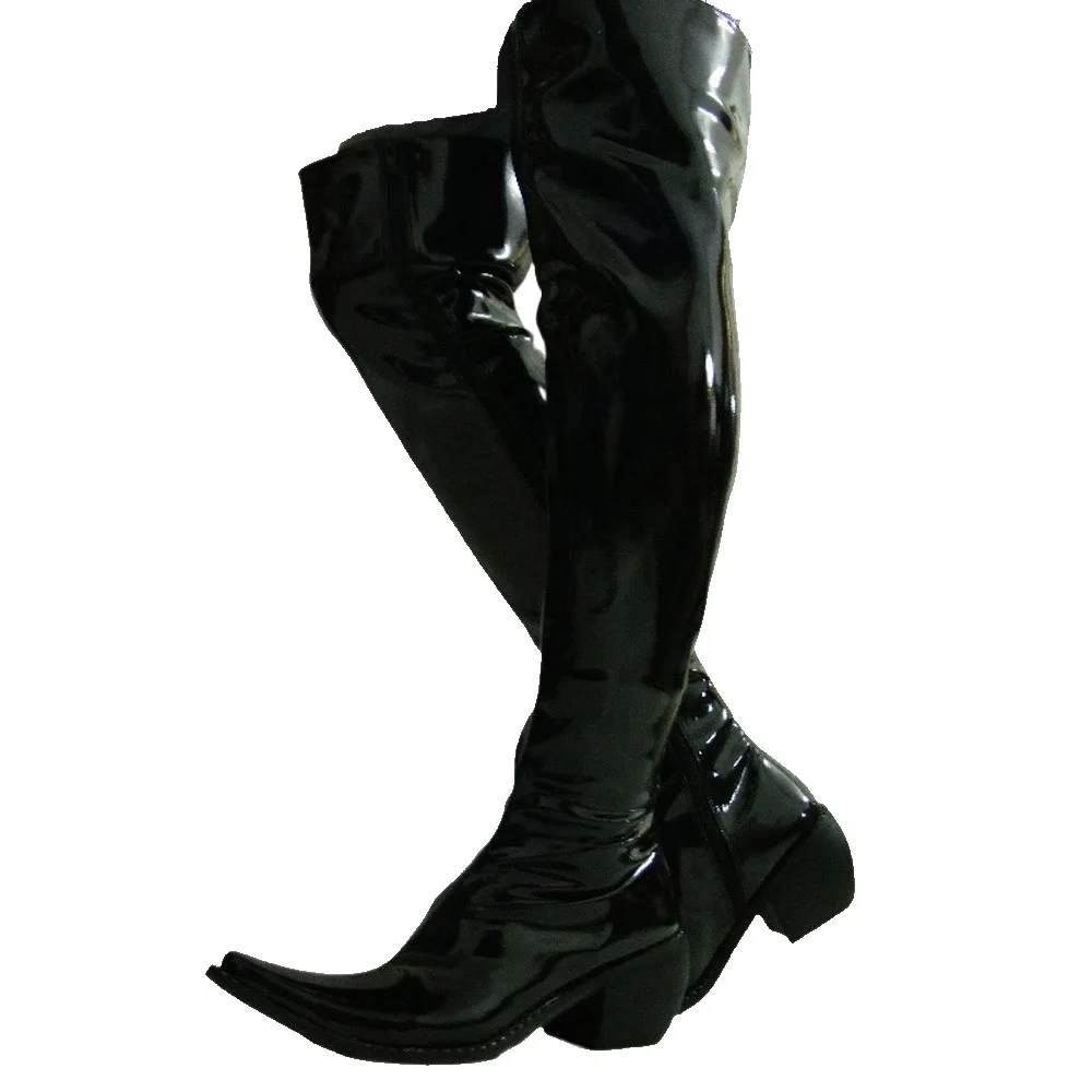 Fashion Men Patent Leather Ove - đánh giá và giá Shoes Heels Men